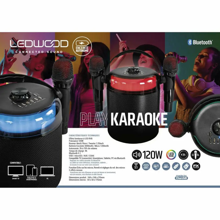Speakers Ledwood LD-PLAYKARAOKE - Електроника Звук<<<Компютри| Електроника<<<BigBuy&&&Блутут Колони<<<Електроника