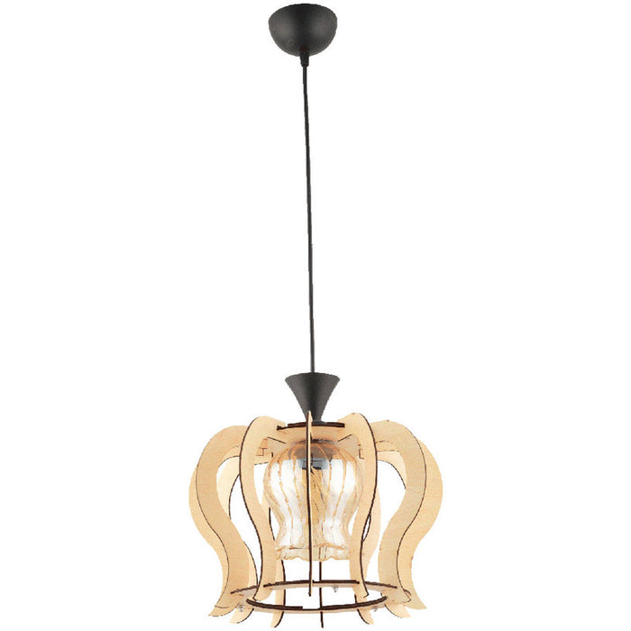 CHANDELIER HELIN E27 LIGHT WOOD SPECTRA HELIN