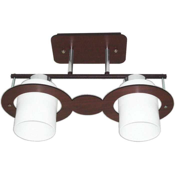 CHANDELIER 2XE27 BROWN + CHROME WHITE CUP SPECTRA TITA