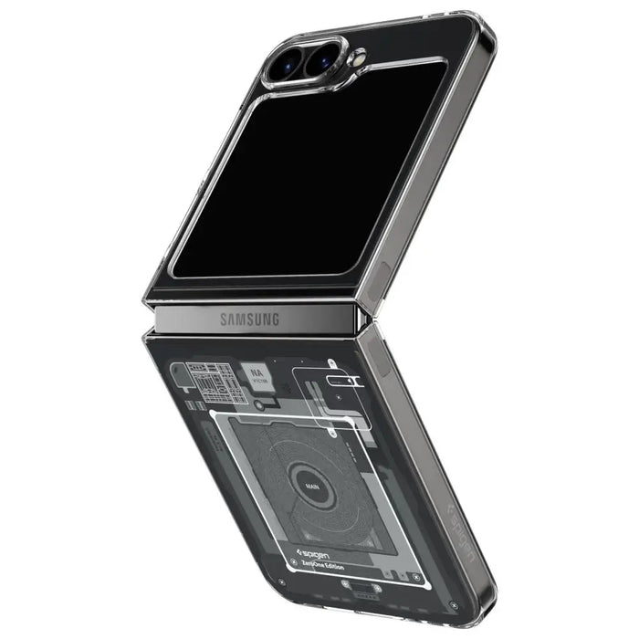 Spigen Airskin Case for Samsung Galaxy Z Flip 6 - Dark Gray (Zero One Pattern) - Cell phone cases and covers<<<HurtelXML