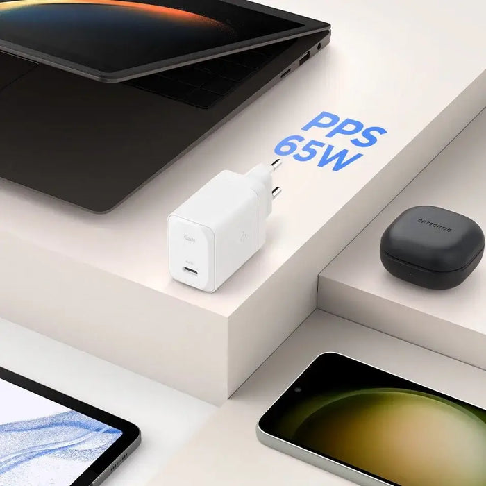 Spigen ArcStation Pro Charger + USB-C 65W Cable - White - Cell phone USB charger<<<HurtelXML
