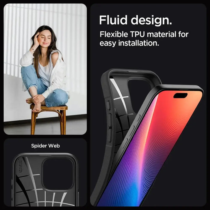 Spigen Core Armor iPhone 16 Pro Case - Matte Black - Cell phone cases and covers<<<HurtelXML
