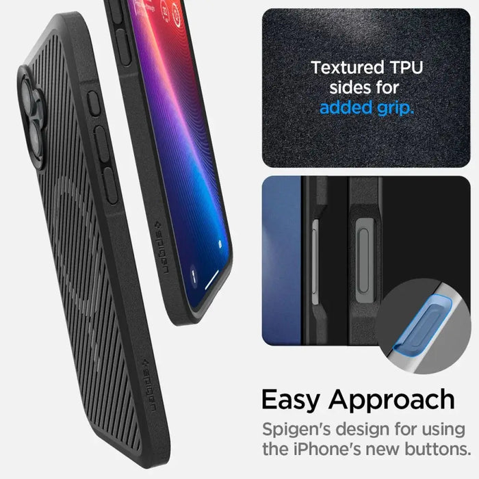 Spigen Core Armor Mag Case with MagSafe for iPhone 16 - Matte Black - Cell phone cases and covers<<<HurtelXML