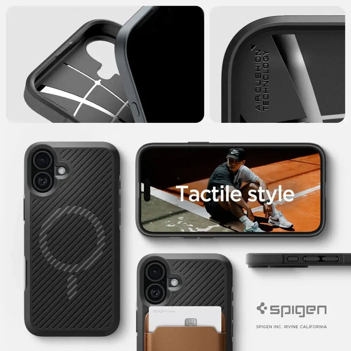 Spigen Core Armor Mag Case with MagSafe for iPhone 16 - Matte Black - Cell phone cases and covers<<<HurtelXML