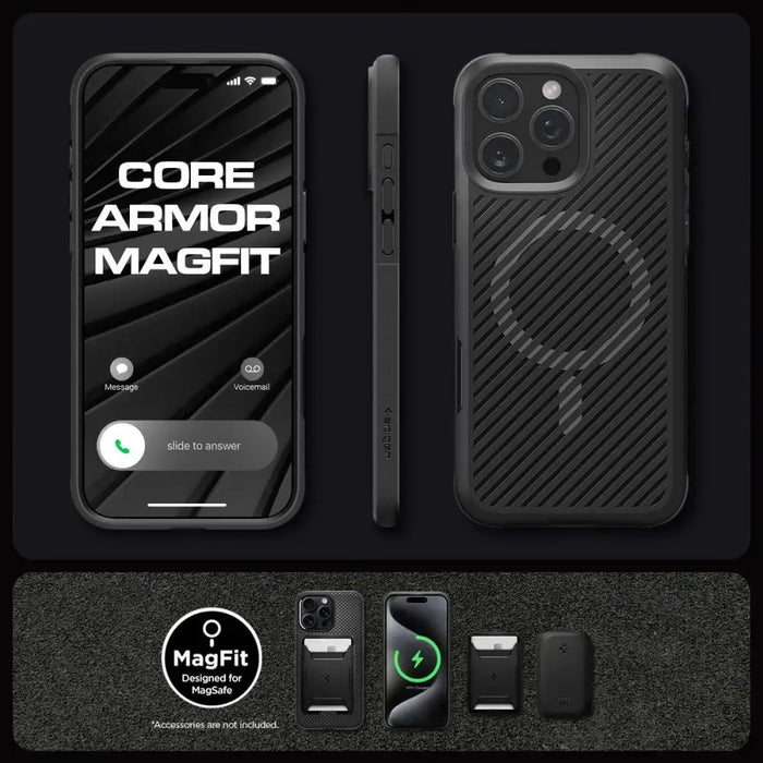 Spigen Core Armor Mag Case with MagSafe for iPhone 16 Pro - Matte Black - Cell phone cases and covers<<<HurtelXML