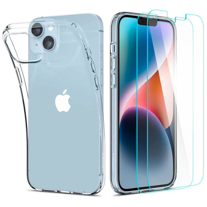 Spigen Crystal Case and Tempered Glass Set for iPhone 14 Plus - Clear - Cell phone cases and covers<<<HurtelXML