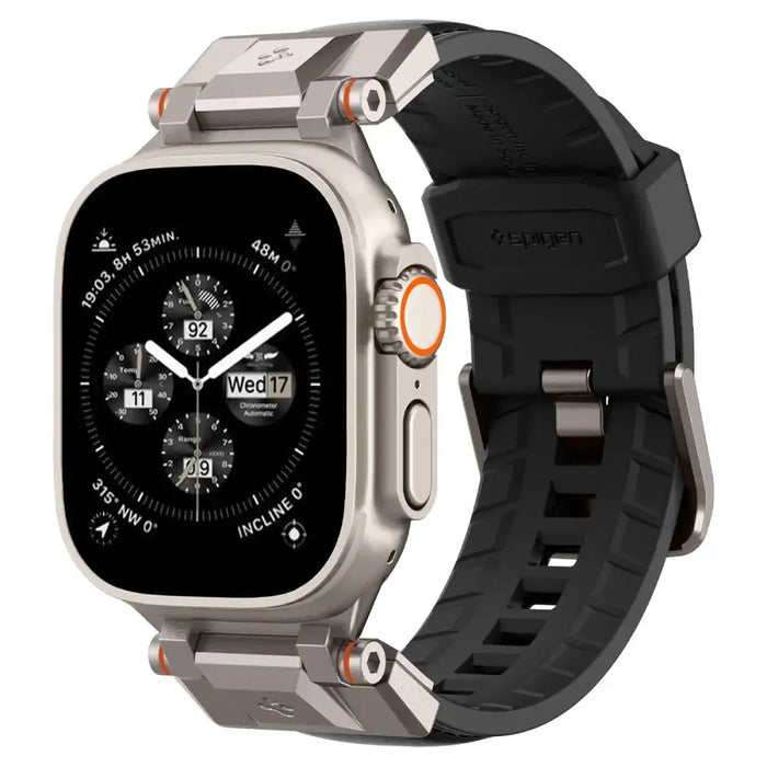 Spigen Durapro Armor PU Strap for Apple Watch 4/5/6/7/8/9/SE/Ultra 1/2 (42 / 44 / 45 / 49 mm) - Black - Other cell