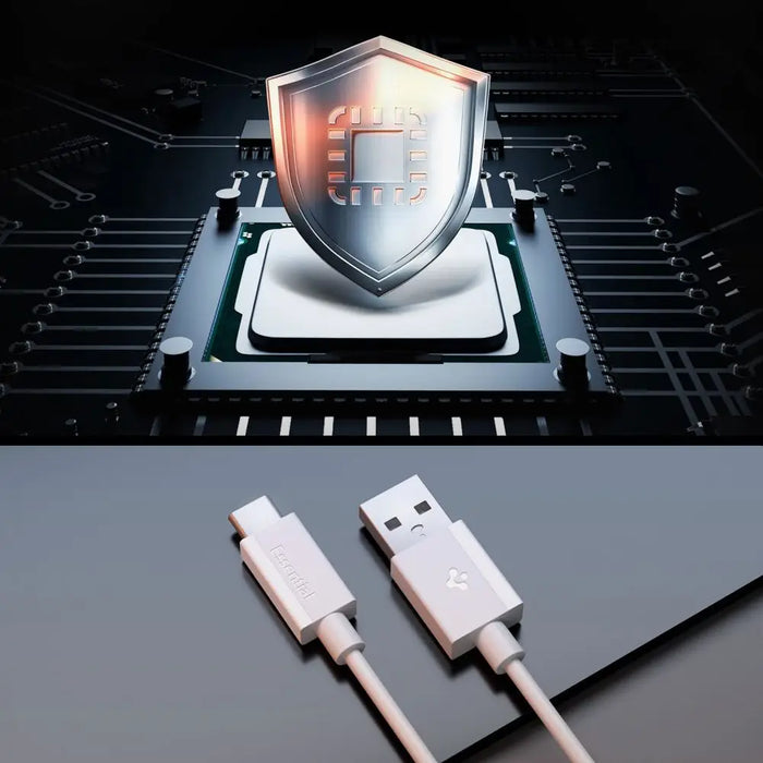 Spigen EB6010AC USB-A / USB-C 60W Cable 100 cm - White - Cables and tapes<<<HurtelXML