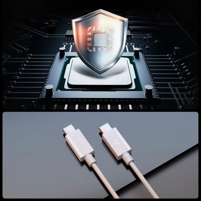 Spigen EB6020CC 60W Cable + USB-C / USB-C Cable 200 cm - White - Cables and tapes<<<HurtelXML