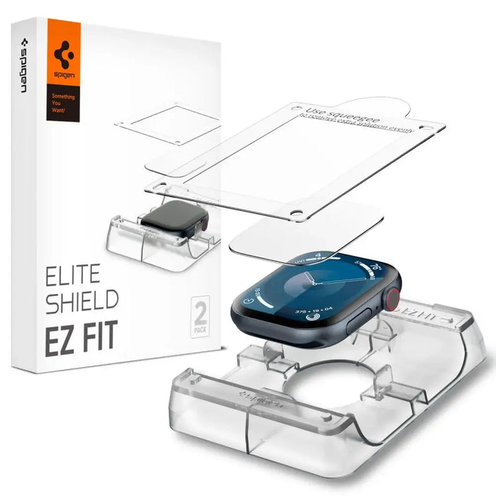 Spigen Elite Shield ”EZ FIT” Hybrid Glass 2-PACK for Apple Watch 10 (42MM) - Clear - Cell phone tempered