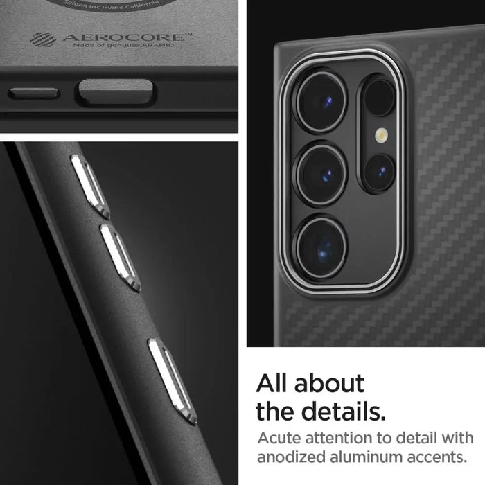 Spigen Enzo Aramid Case for Samsung Galaxy S24 Ultra - Matte Black - Cell phone cases and covers<<<HurtelXML