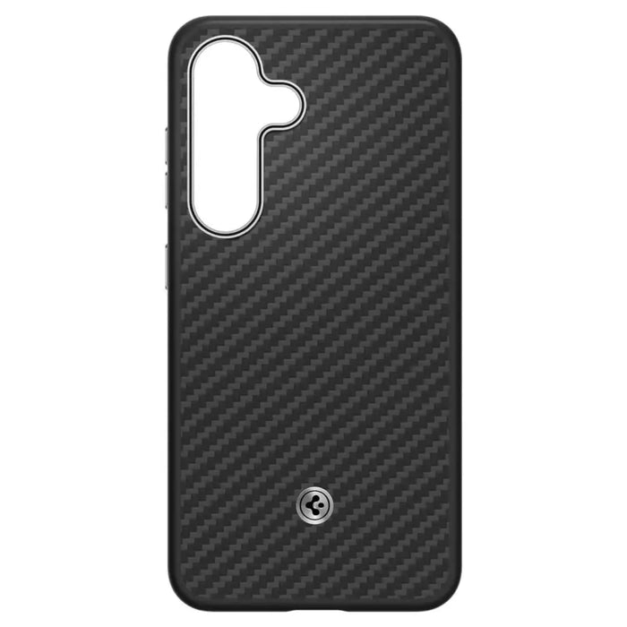 Spigen Enzo Aramid GP-FPS931PGABW Silicone Case with Built-in MagFit Ring for Samsung Galaxy S25 - Black - Cell phone