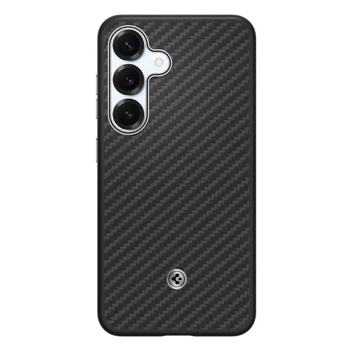 Spigen Enzo Aramid GP-FPS936PGABW Silicone Case with Built-in MagFit Ring for Samsung Galaxy S25+ - Black - Cell phone