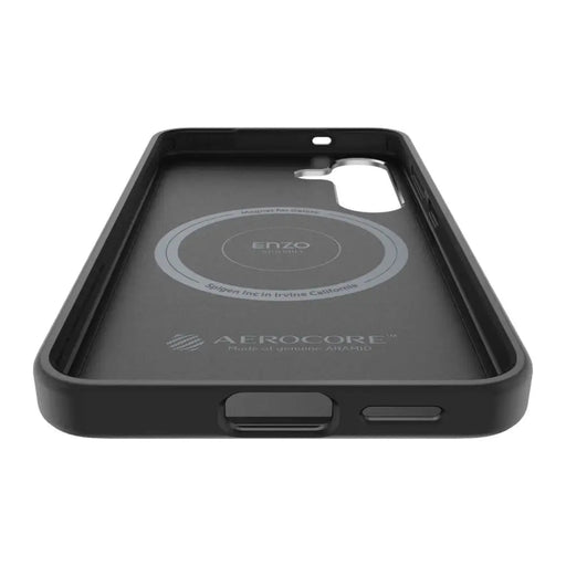 Spigen Enzo Aramid GP-FPS936PGABW Silicone Case with Built-in MagFit Ring for Samsung Galaxy S25+ - Black - Cell phone