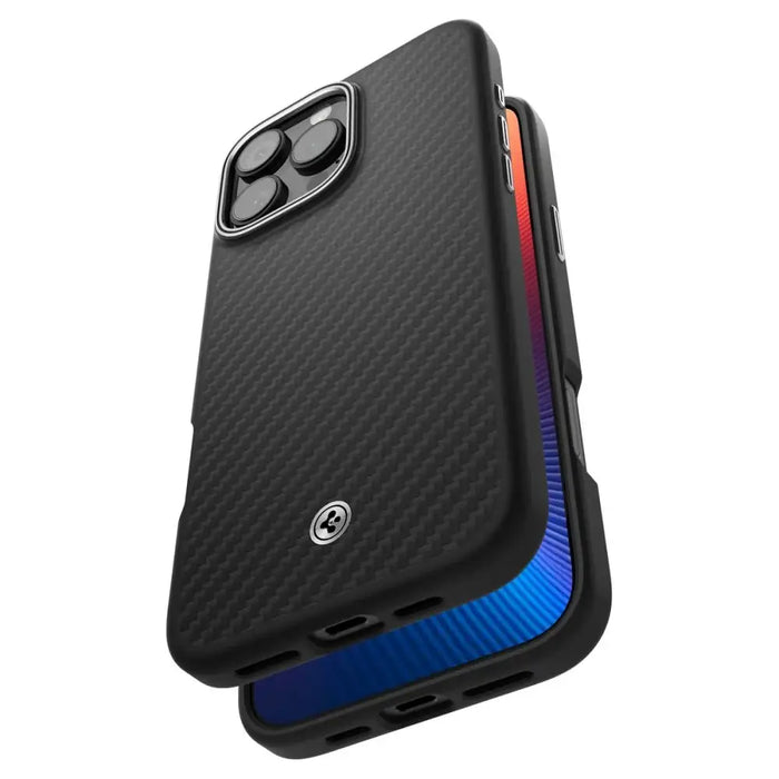 Spigen Enzo Aramid Mag Case with MagSafe for iPhone 16 Pro - Black and Silver - Cell phone cases and covers<<<HurtelXML