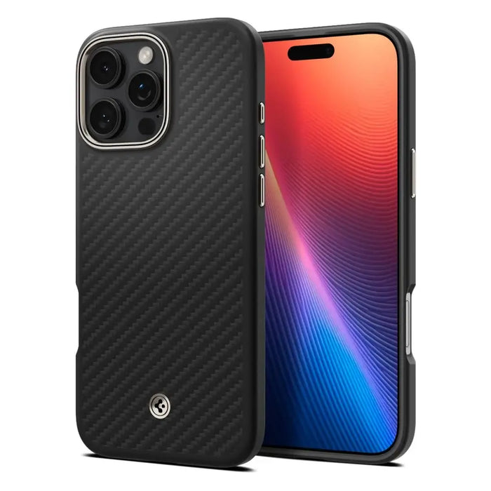 Spigen Enzo Aramid Mag Case with MagSafe for iPhone 16 Pro - Matte Black - Cell phone cases and covers<<<HurtelXML