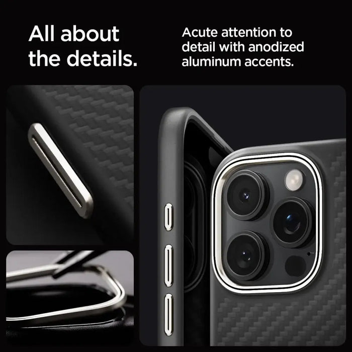 Spigen Enzo Aramid Mag Case with MagSafe for iPhone 16 Pro - Matte Black - Cell phone cases and covers<<<HurtelXML