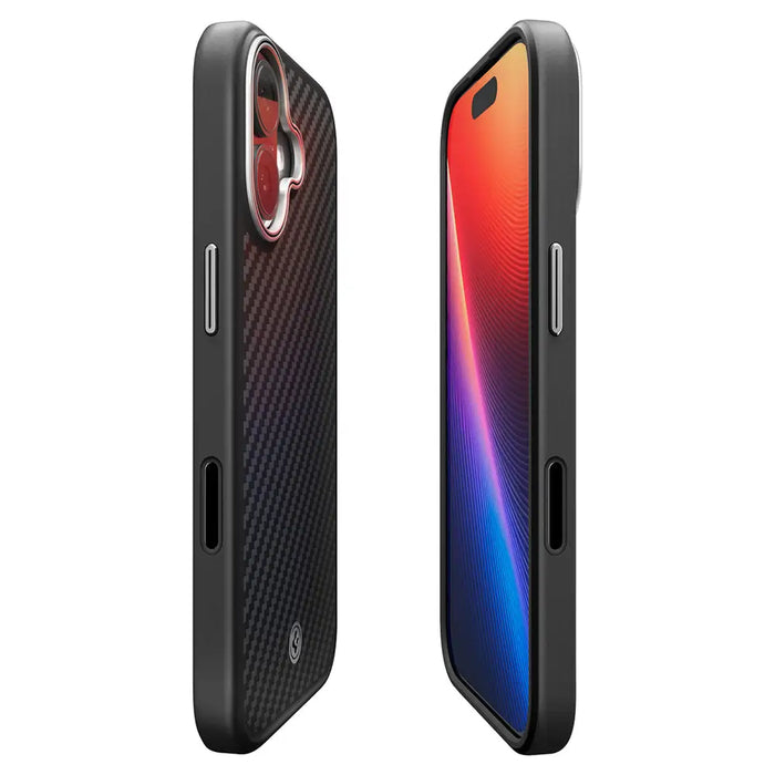 Spigen Enzo Aramid ’T’ MagSafe case for iPhone 17 - black and silver - Cell phone cases and covers<<<HurtelXML