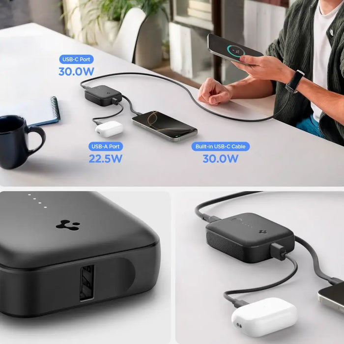 Spigen Essential EA3010BT 10000 mAh 30W Power Bank - Black - Powerbanks<<<HurtelXML