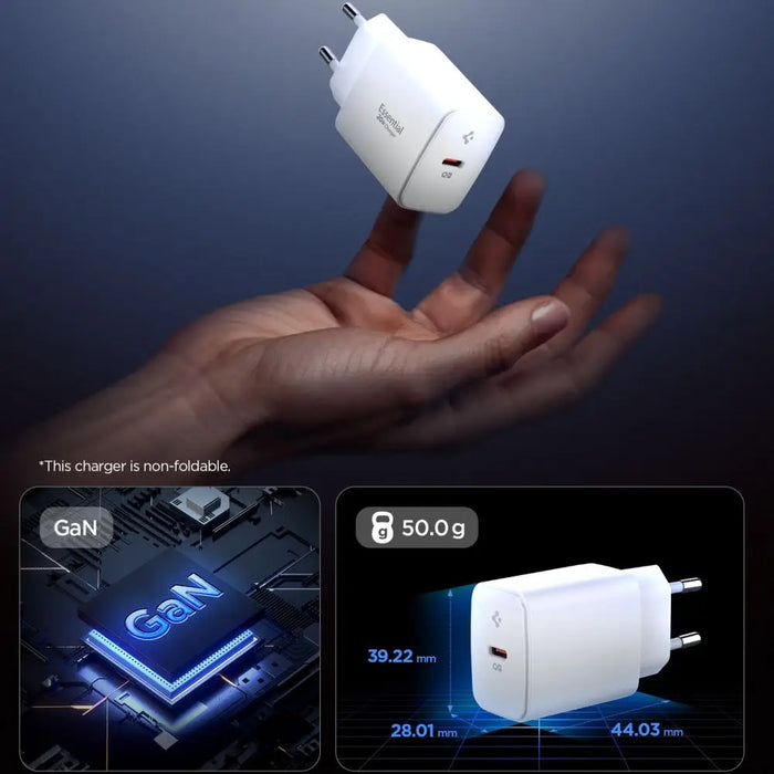 Spigen Essential EE201EU USB-C 20W Wall Charger - White - Cell phone USB charger<<<HurtelXML