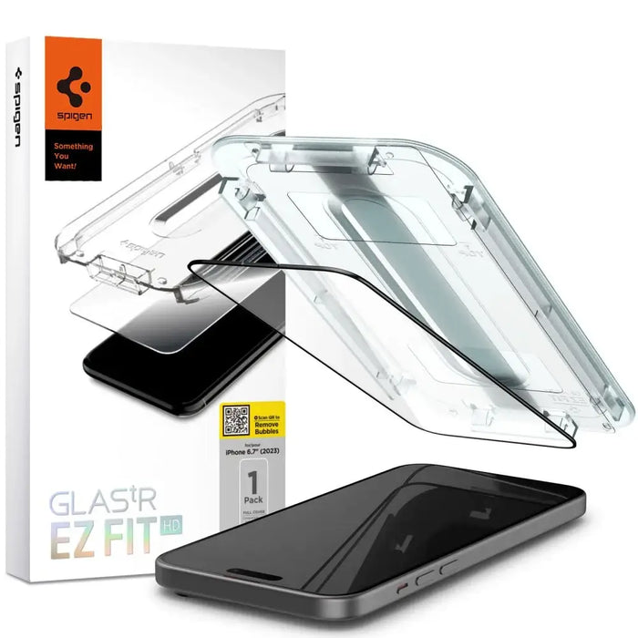 Spigen Glas.tR EZ Fit FC Tempered Glass for iPhone 15 Plus - Black - Cell phone tempered glass<<<HurtelXML