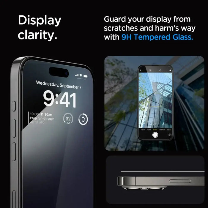 Spigen Glas.tR EZ Fit FC Tempered Glass for iPhone 15 Pro Max - Black - Cell phone tempered glass<<<HurtelXML