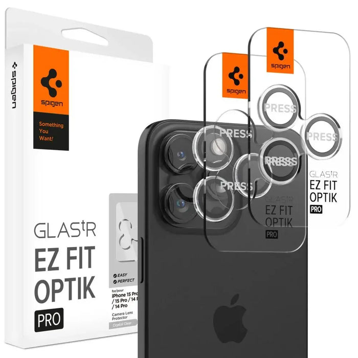 Spigen Glas.tR EZ Fit Optik Pro Camera Cover for iPhone 15 Pro / 15 Pro Max / 16 Pro / 16 Pro Max - 2 pcs. - Cell phone