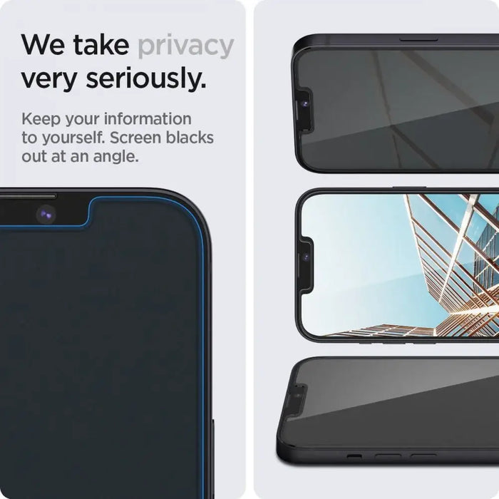 Spigen Glas.tR EZ Fit Privacy Tempered Glass for iPhone 13 / 13 Pro / 14 / 16e - 2 pcs. - Cell phone tempered