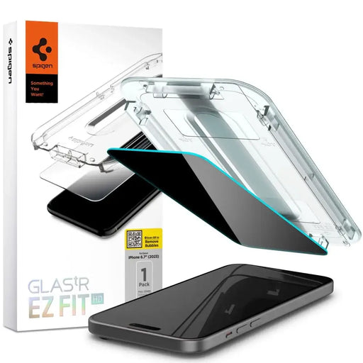 Spigen Glas.tR EZ Fit Privacy Tempered Glass for iPhone 15 Plus - Cell phone tempered glass<<<HurtelXML
