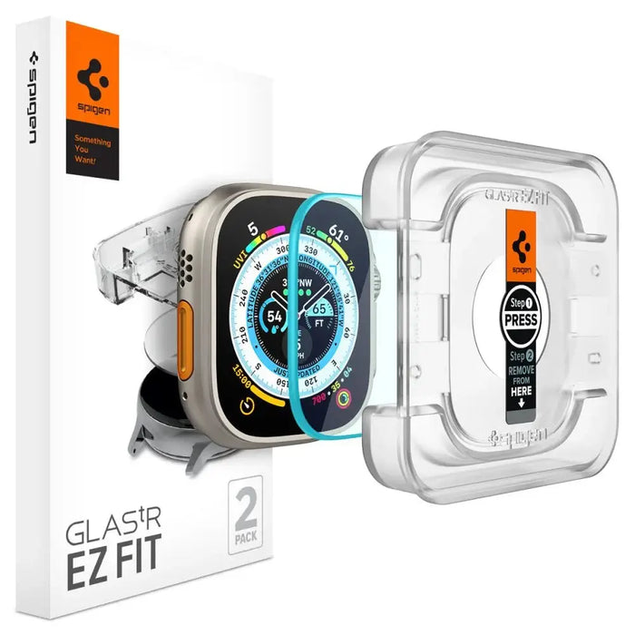 Spigen Glas.tR EZ Fit tempered glass for Apple Watch Ultra / Ultra 2 (49 mm) - 2 pcs. - Cell phone tempered
