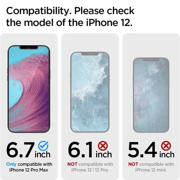 Spigen Glas.tR EZ Fit Tempered Glass for iPhone 12 Pro Max - 2 pcs. - Cell phone tempered glass<<<HurtelXML
