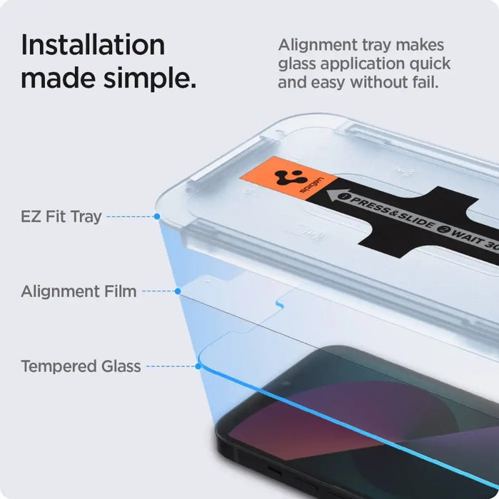 Spigen Glas.tR EZ Fit Tempered Glass for iPhone 13 / 13 Pro / 14 / 16e - 2 pcs. - Cell phone tempered glass<<<HurtelXML
