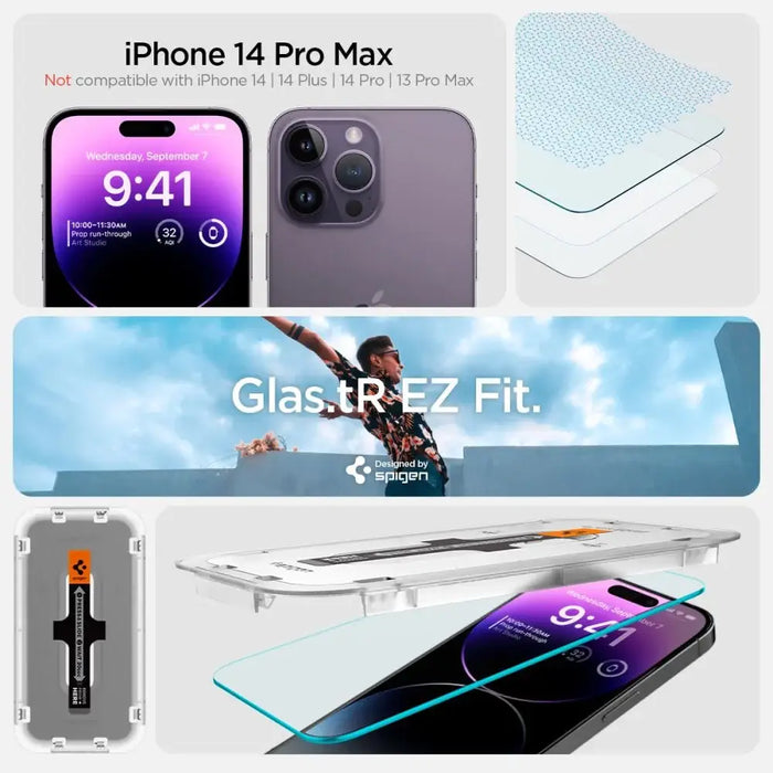 Spigen Glas.tR EZ Fit Tempered Glass for iPhone 14 Pro Max - 2 pcs. - Cell phone tempered glass<<<HurtelXML