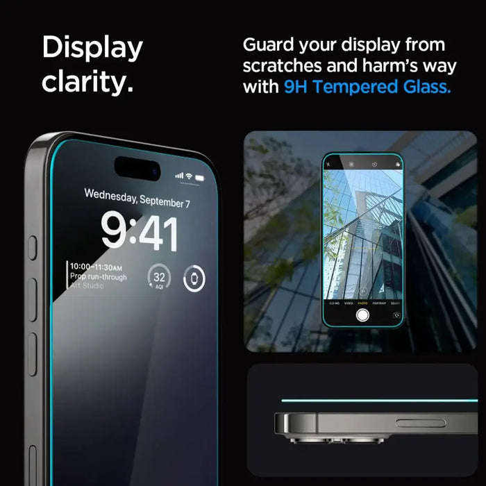 Spigen Glas.tR EZ Fit Tempered Glass for iPhone 15 Pro - Cell phone tempered glass<<<HurtelXML