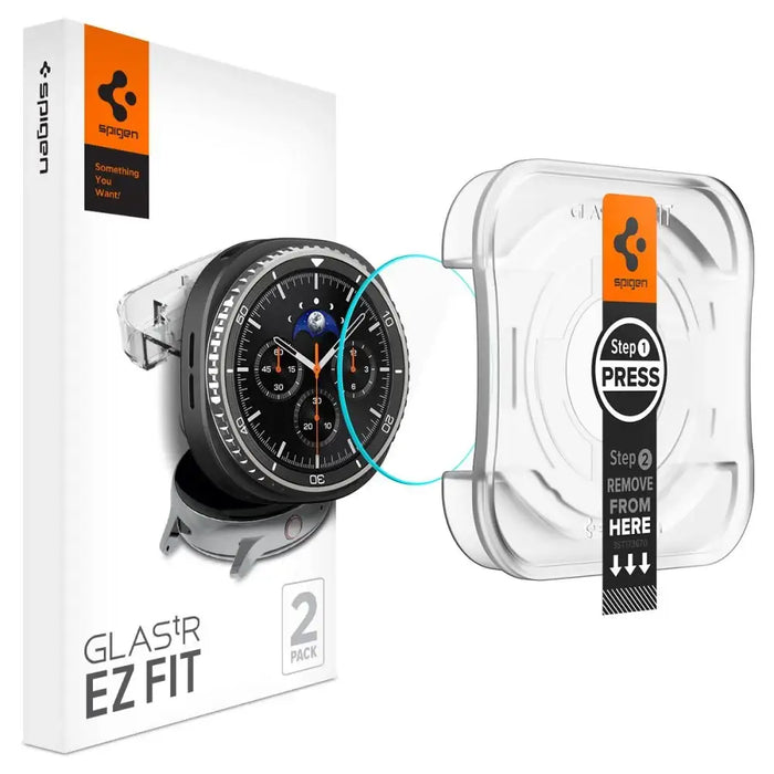 Spigen Glas.TR ”Ez-Fit” Tempered Glass for Samsung Galaxy Watch 8 46mm - Transparent - Cell phone tempered