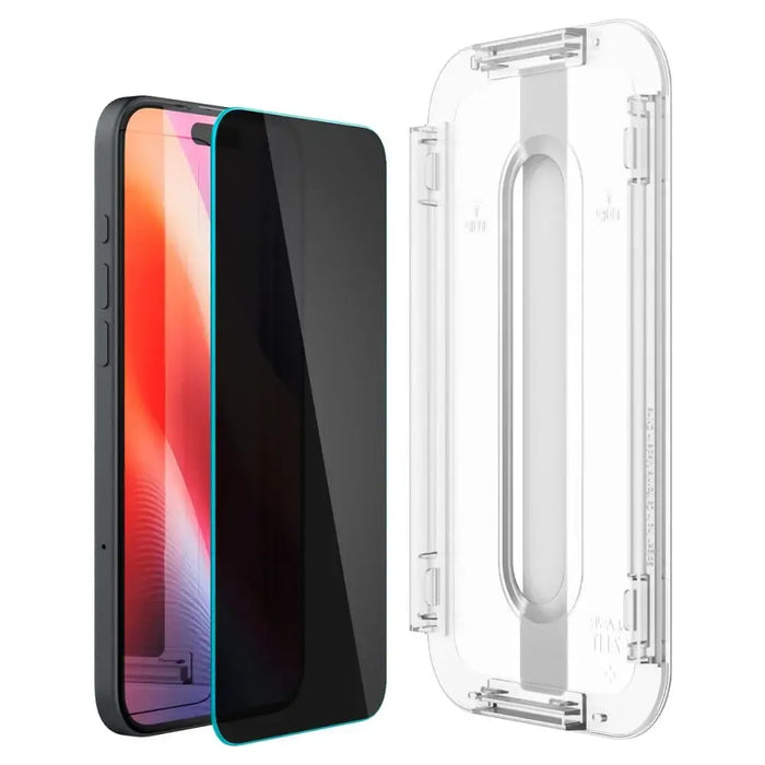 Spigen Glas.tR EzFit Privacy Tempered Glass for iPhone 15/16 with Adapter (2 pcs.) - Cell phone tempered