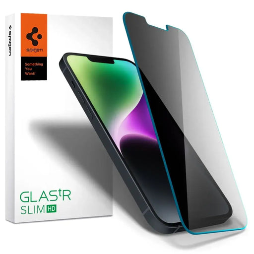 Spigen Glas.tR Slim Privacy Tempered Glass for iPhone 13 / 13 Pro / 14 / 16e - Cell phone tempered glass<<<HurtelXML