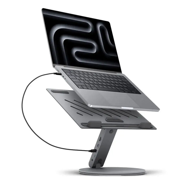 Spigen LD204H Stand + Hub 6-in-1 - Gray - Stands and tables for laptops<<<HurtelXML