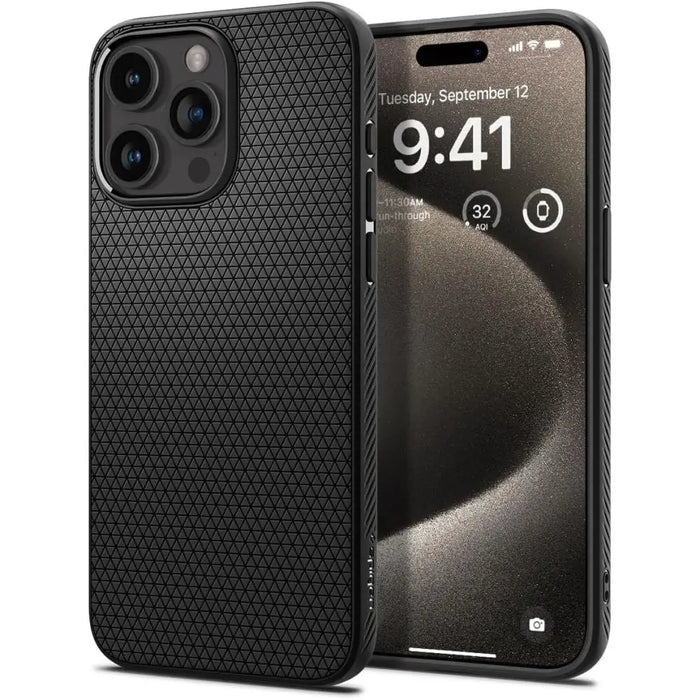 Spigen Liquid Air Case for iPhone 15 Pro Max - Matte Black - Cell phone cases and covers<<<HurtelXML