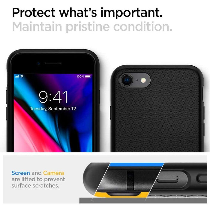 Spigen Liquid Air Case for iPhone 7 / 8 / SE 2020 / SE 2022 - Black - Cell phone cases and covers<<<HurtelXML