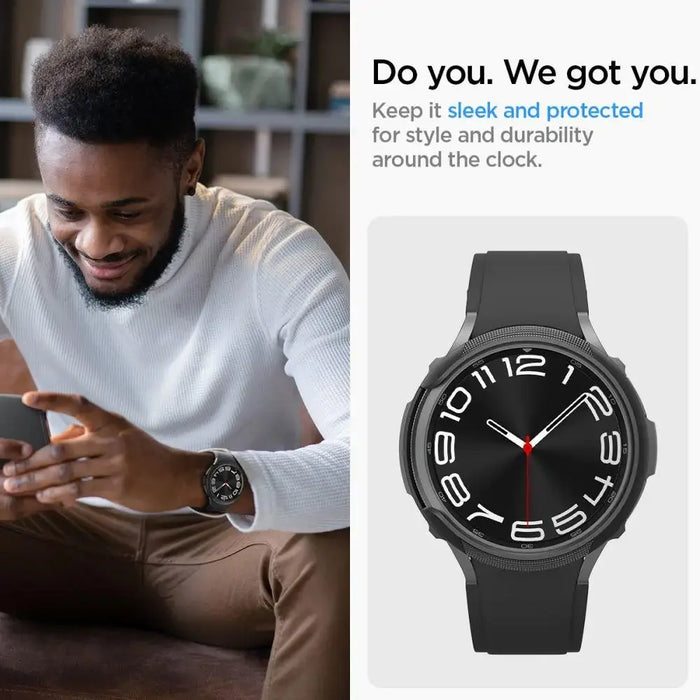Spigen Liquid Air Case for Samsung Galaxy Watch 6 Classic (47mm) - Matte Black - Cell phone cases and covers<<<HurtelXML
