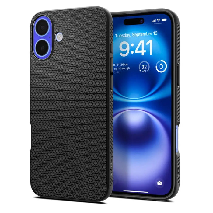 Spigen Liquid Air iPhone 16 Case - Black - Cell phone cases and covers<<<HurtelXML