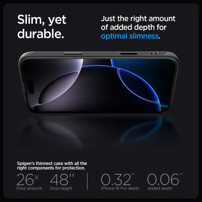 Spigen Liquid Air ’T’ MagSafe case for iPhone 16 Pro - matte black - Cell phone cases and covers<<<HurtelXML