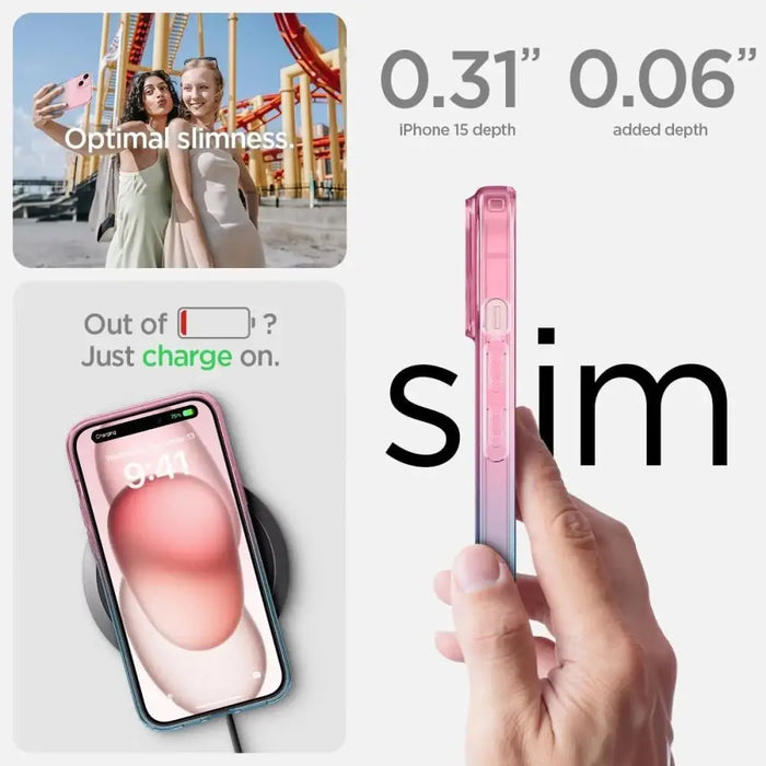 Spigen Liquid Crystal iPhone 15 Case - Pink/Blue - Cell phone cases and covers<<<HurtelXML