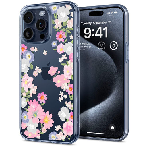 Spigen Liquid Crystal iPhone 15 Pro Case - Pink and Blue Flowers - Cell phone cases and covers<<<HurtelXML