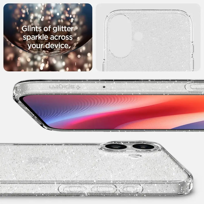 Spigen Liquid Crystal iPhone 16 Case - Clear Glitter - Cell phone cases and covers<<<HurtelXML