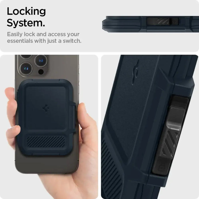 Spigen Lock Fit MagSafe Card Case - Navy Blue - Cell phone cases and covers<<<HurtelXML