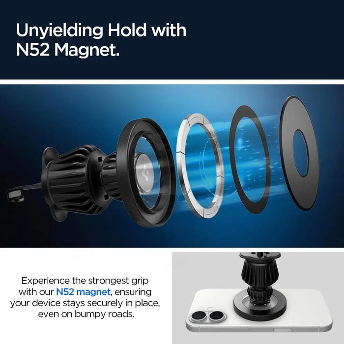 Spigen MFT13 MagSafe Car Holder for Cockpit or Air Vent - Silver - Cell phone holders<<<HurtelXML