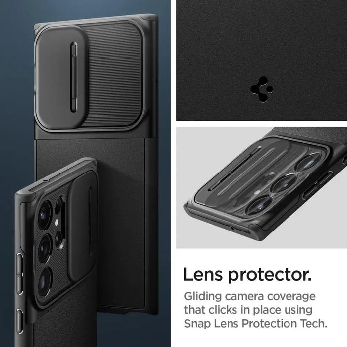 Spigen Optik Armor Case for Samsung Galaxy S23 Ultra - Black - Cell phone cases and covers<<<HurtelXML
