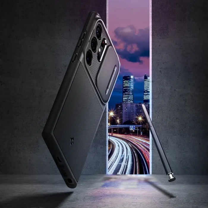 Spigen Optik Armor Case for Samsung Galaxy S23 Ultra - Black - Cell phone cases and covers<<<HurtelXML